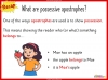 Possessive Apostrophes - Years 3 and 4 Teaching Resources (slide 4/19)